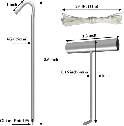 AAGUT Tent Stakes, Tent Stake Metal Garden Edging Fence Hooks Yard Camping Stake Heavy Duty