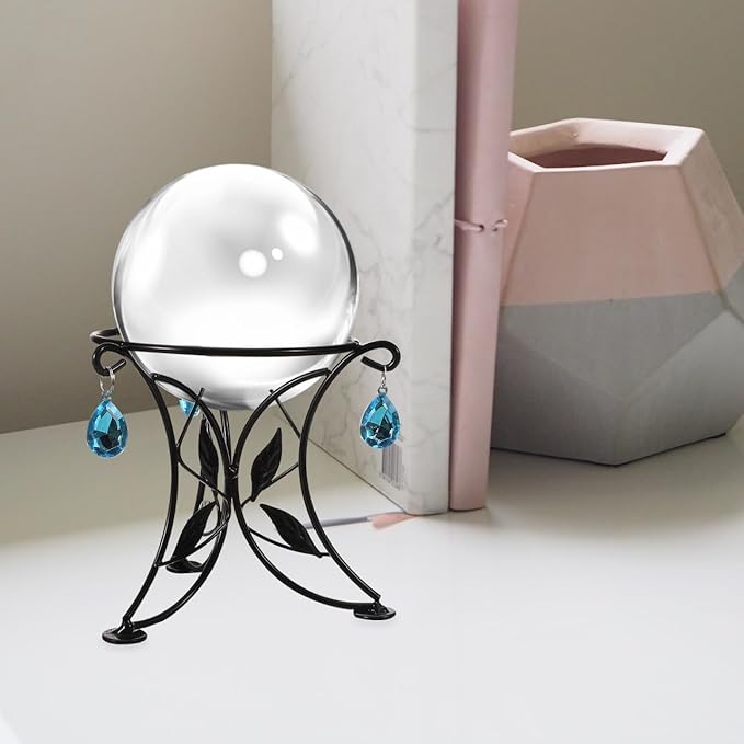 SUPVOX European Style Metal Gazing Ball Stand, Creative Garden Reflective Ball Holder, Iron Base
