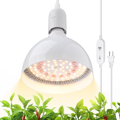 Barrina Hanging Grow Lights for Indoor Plants, 25W Full Spectrum, with Timer and 16.4FT Power Cord