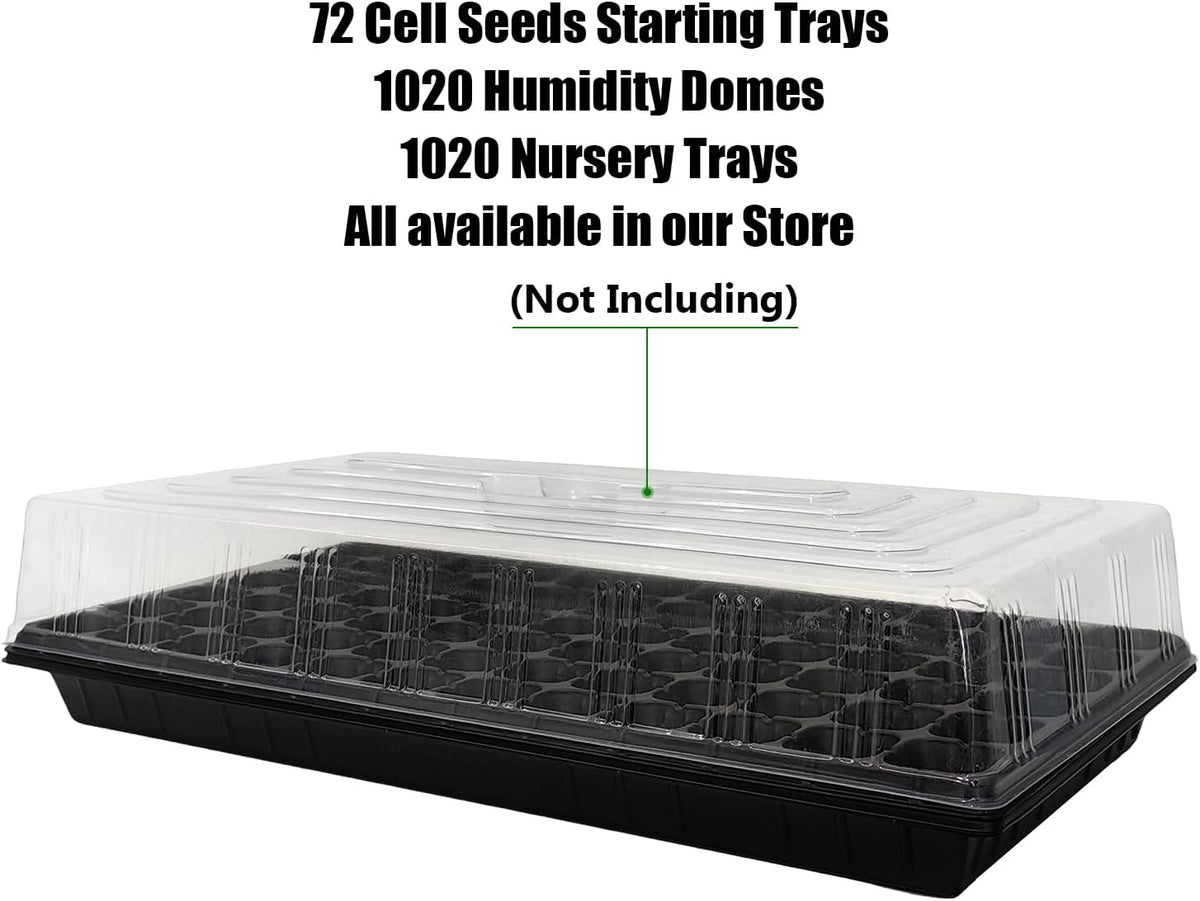 72 Cell Seed Trays, Thick Durable 72 Cell Plug Tray Seedling Plastic Nursery Tray for 1020 Flat