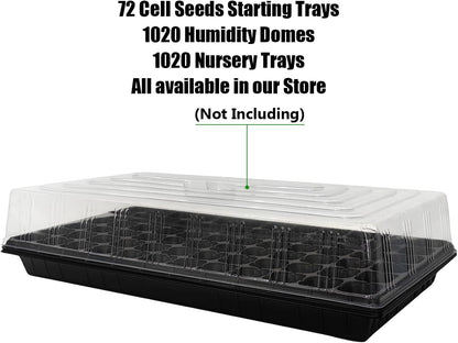 72 Cell Seed Trays, Thick Durable 72 Cell Plug Tray Seedling Plastic Nursery Tray for 1020 Flat