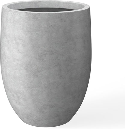 Kante 21.7" H Natural Concrete Tall Planter, Large Outdoor Indoor Decorative Pot with Drainage Hole