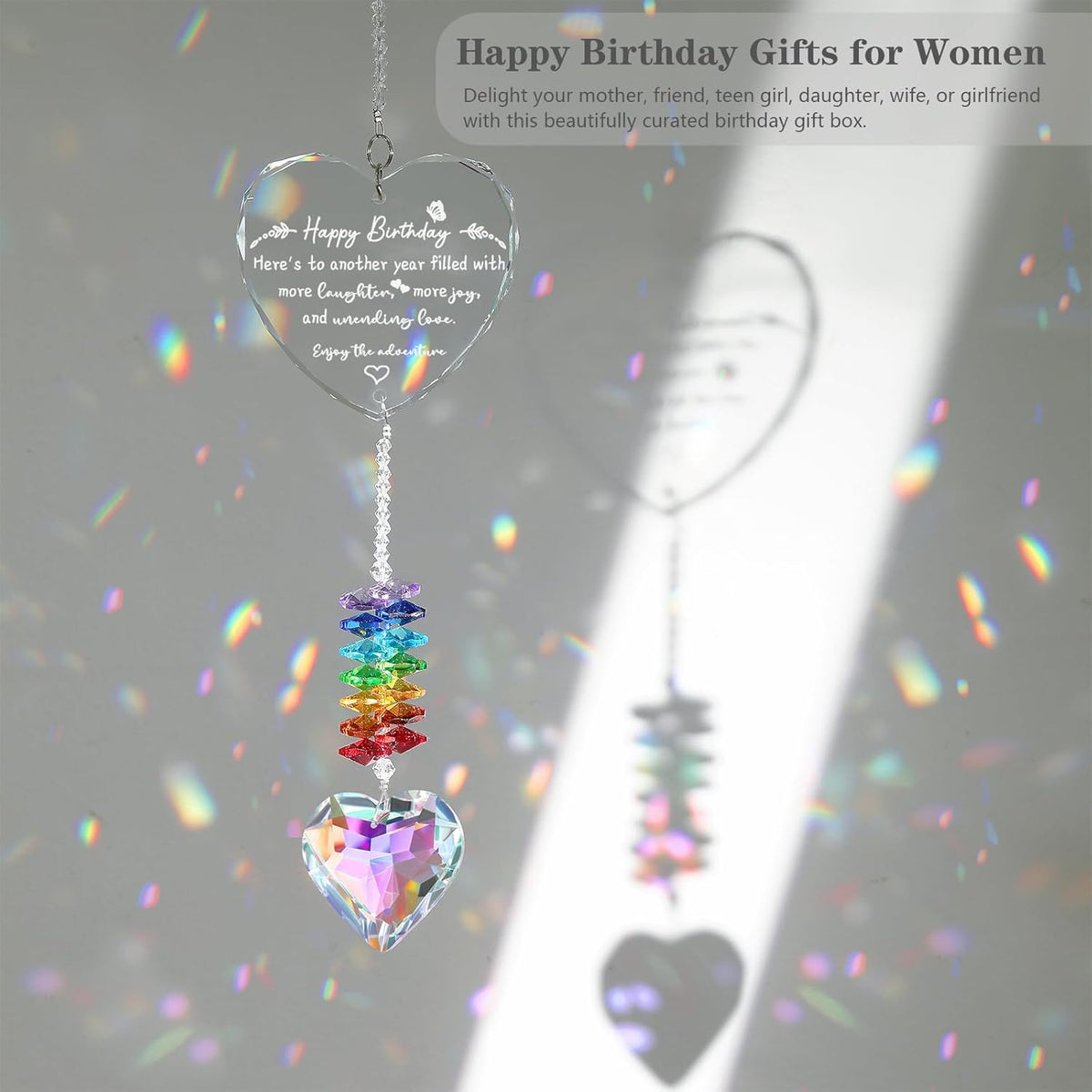Birthday Gifts for Women, K9 Crystal Suncatcher Birthday Gifts for Friend Sister Mom