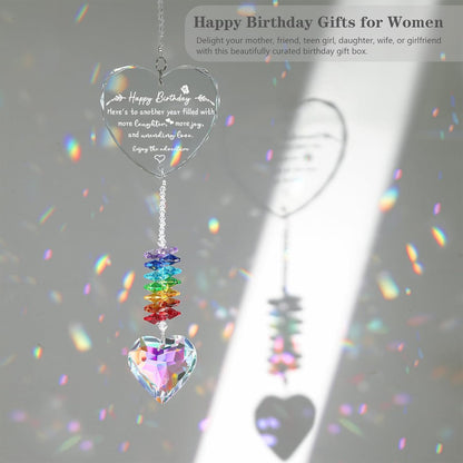 Birthday Gifts for Women, K9 Crystal Suncatcher Birthday Gifts for Friend Sister Mom