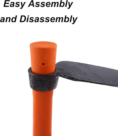 Single Head Hoe with Heavy Duty Forged Adze and Ergonomic Non-Slip Handle for Loosening Soil