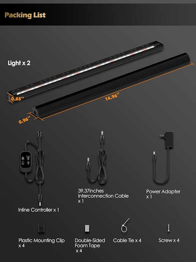 Smart Grow Light for Indoor Plants,3500K Full Spectrum LED Plant Light Strips with 3/9/12H Auto