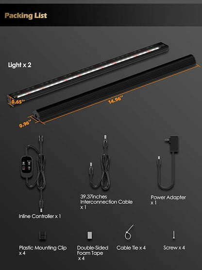 Smart Grow Light for Indoor Plants,3500K Full Spectrum LED Plant Light Strips with 3/9/12H Auto