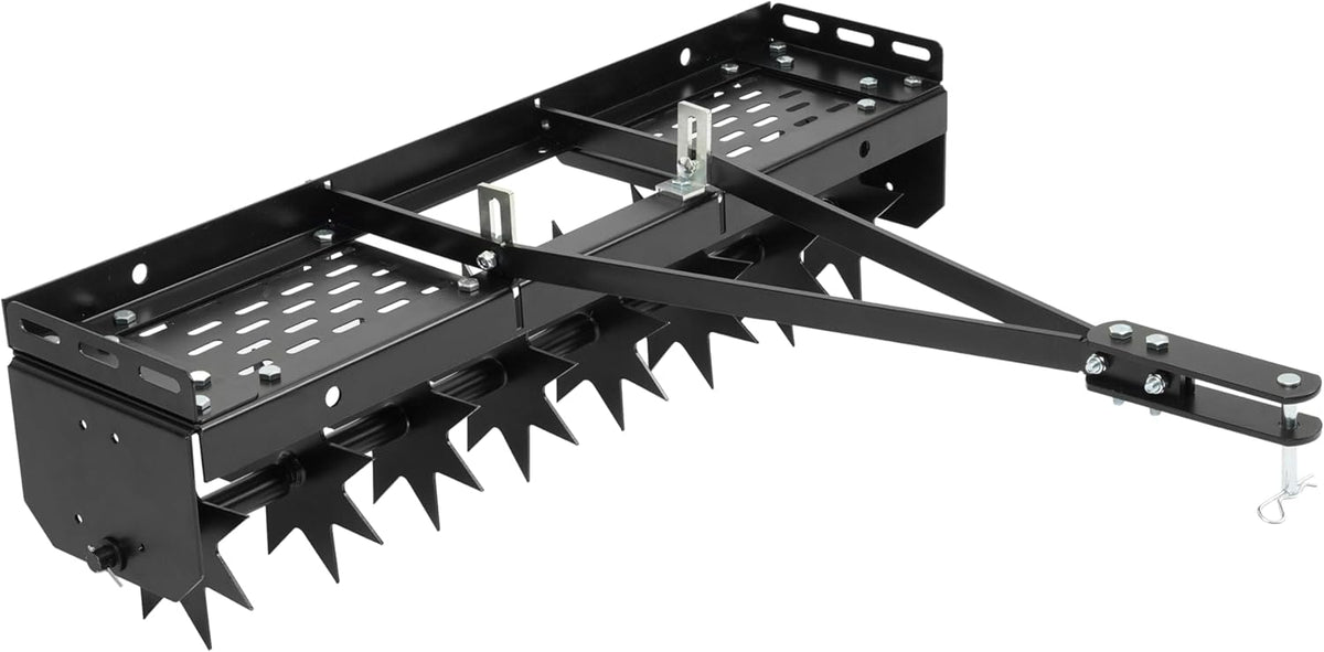 32" Tow Behind Spike Aerator Tool W/ 8 Spikes, Hitch Pin Attach to Lawn Tractor, Most ZTRs, ATVs