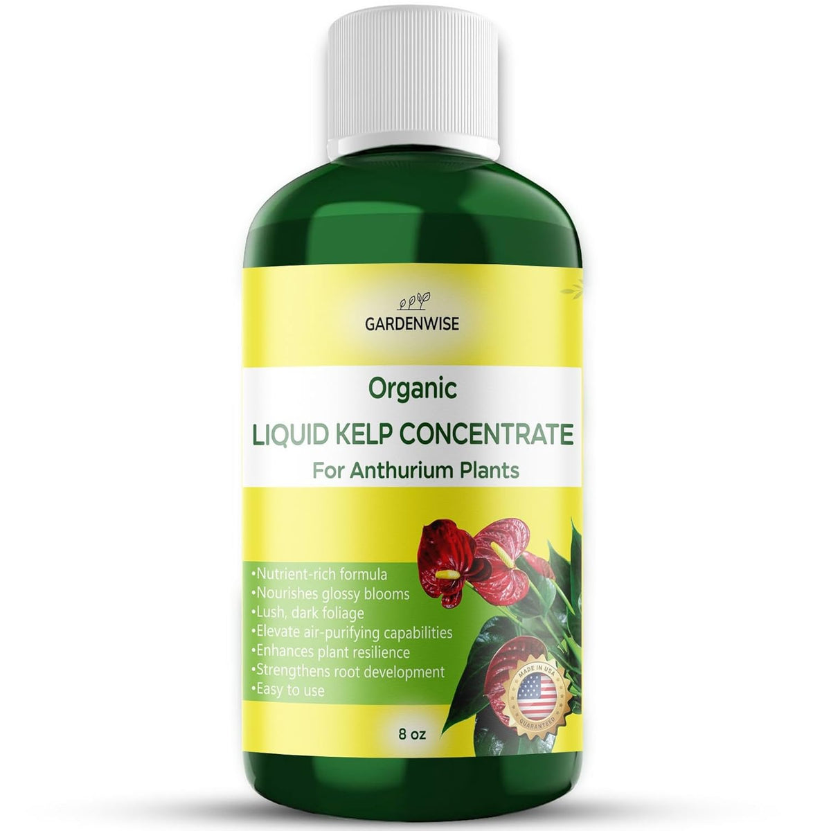 Organic Premium Seaweed Anthurium Fertilizer - Liquid Kelp Plant Food - Nutrient-Rich Soil Enhancer