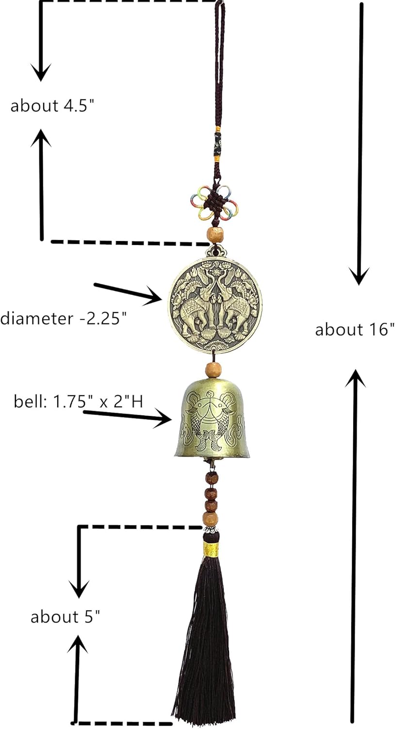 Traditional Lucky Feng Shui Wind Chime Bell Hanging Ornament Decoration for Protection Success