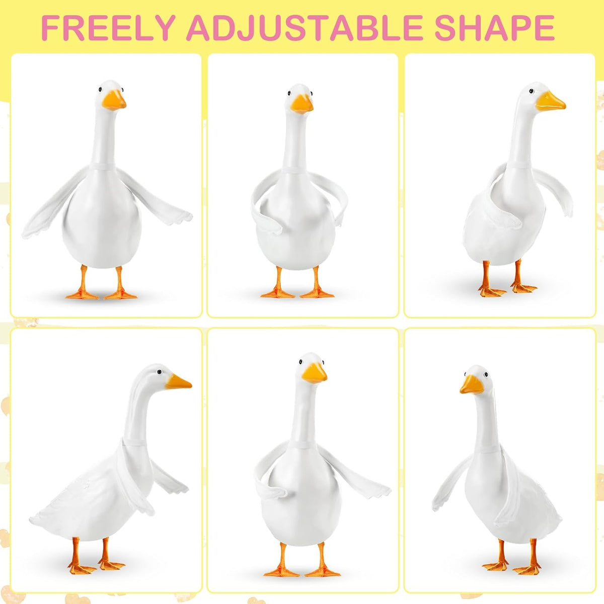 1 Pcs Poseable Goose Wings for 15”- 20" Porch Lawn Goose Outfit Accessories Poseable White Wings