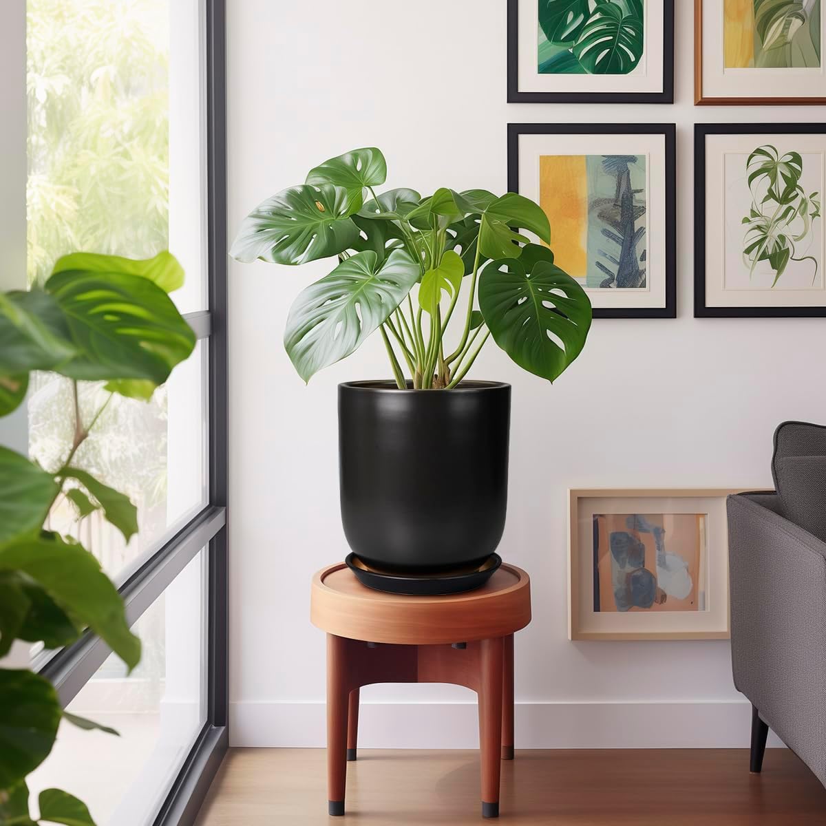 Ceramic Planter 10 Inch - Ceramic Pot for Indoor Plants Outdoor Plant Pot with Drainage Hole and