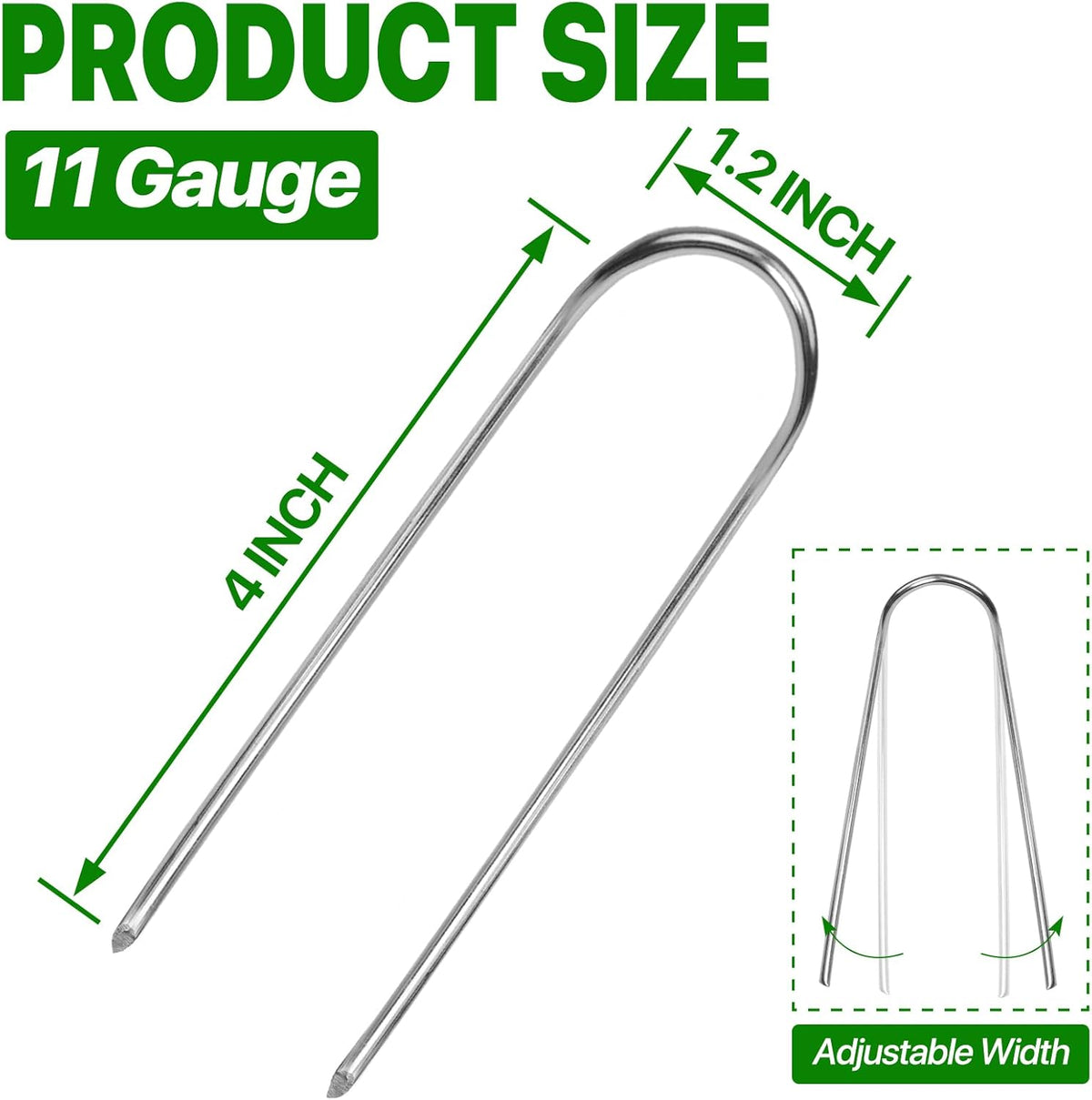 U Shape Garden Stakes 90 Packs 4 Inch 11 Gauge Irrigation Tubing Stakes, Heavy Duty Galvanized