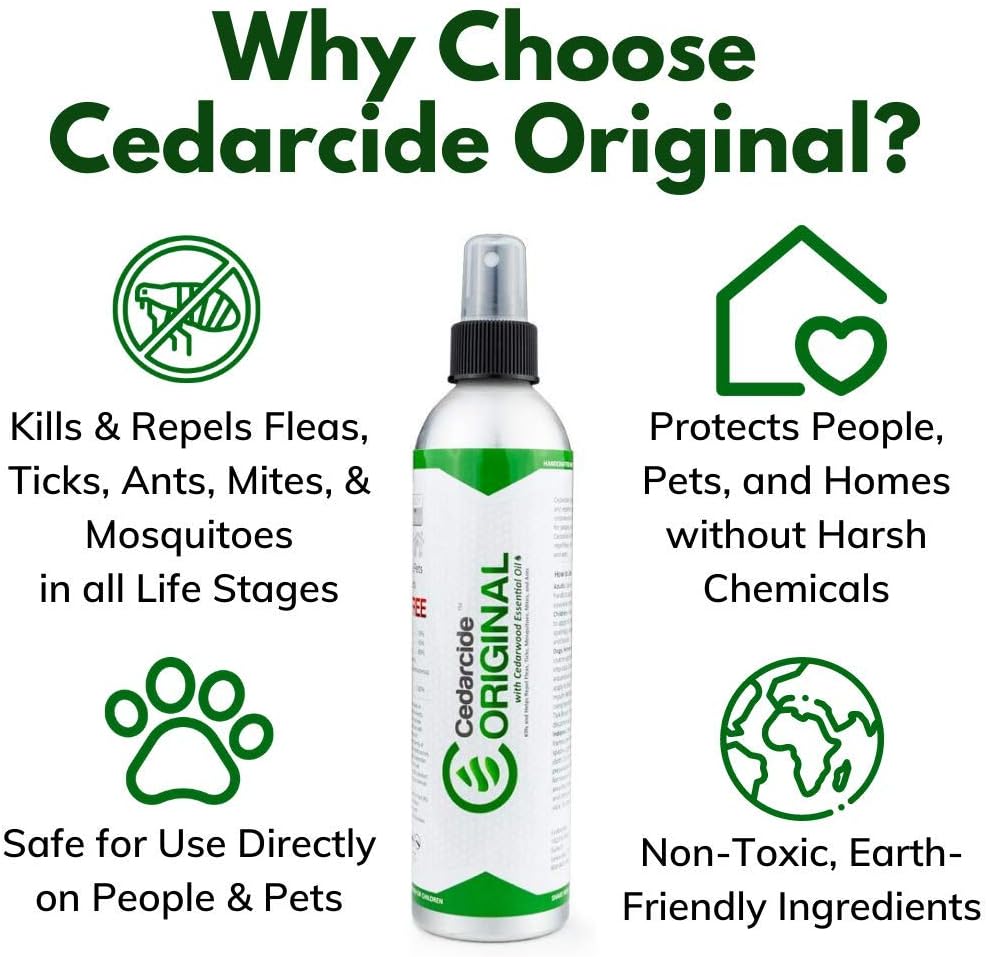 Cedarcide Original Bug Spray | Repel & Kill Fleas, Ticks, Mosquitoes, Mites, Ants & Chiggers | for