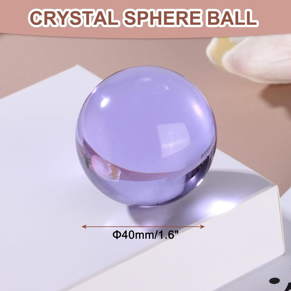 uxcell 40mm/1.6" Crystal Sphere Ball Glass Solid Decorative Sphere Crystal Ball Prop Ornament for