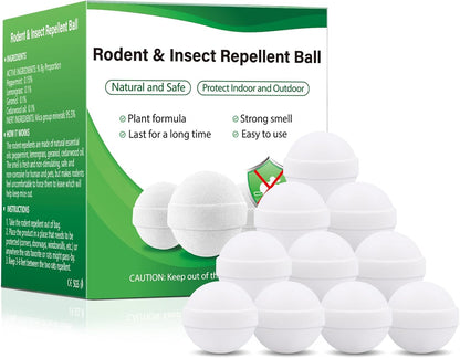 Mouse and Mice Repellent Indoor Outdoor, 10 Packs Moth Balls, Peppermint Balls for Rodent