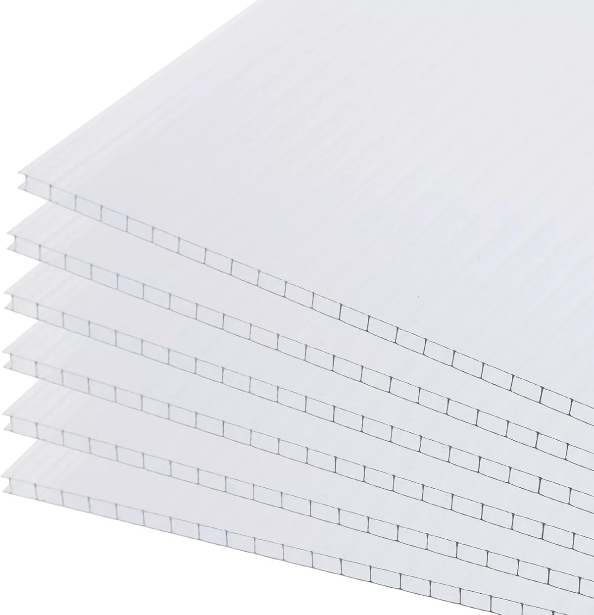 BPS 6Pcs 24'' (W) x 64'' (L) x 0.16'' Polycarbonate Panels, Waterproof UV Protected Reinforced