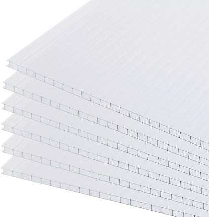 BPS 6Pcs 24'' (W) x 64'' (L) x 0.16'' Polycarbonate Panels, Waterproof UV Protected Reinforced