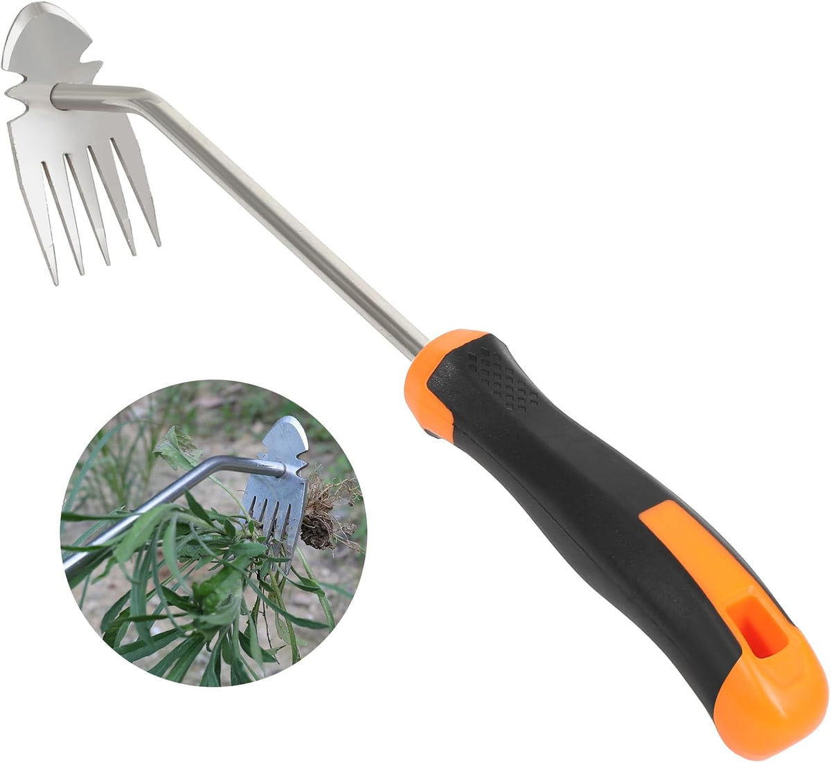 Weed Removal Tool, 2025 New Garden Weeding Tools Manganese Steel Hand Weeder Tool with Handle, 5