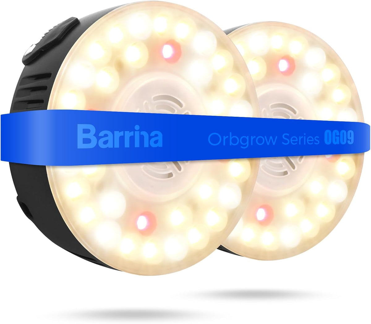 Barrina Orbgrow OG09 Puck LED Grow Light with 660nm Red LEDs, 18W(2 x 9W, 270 Watt Equiv), Plant