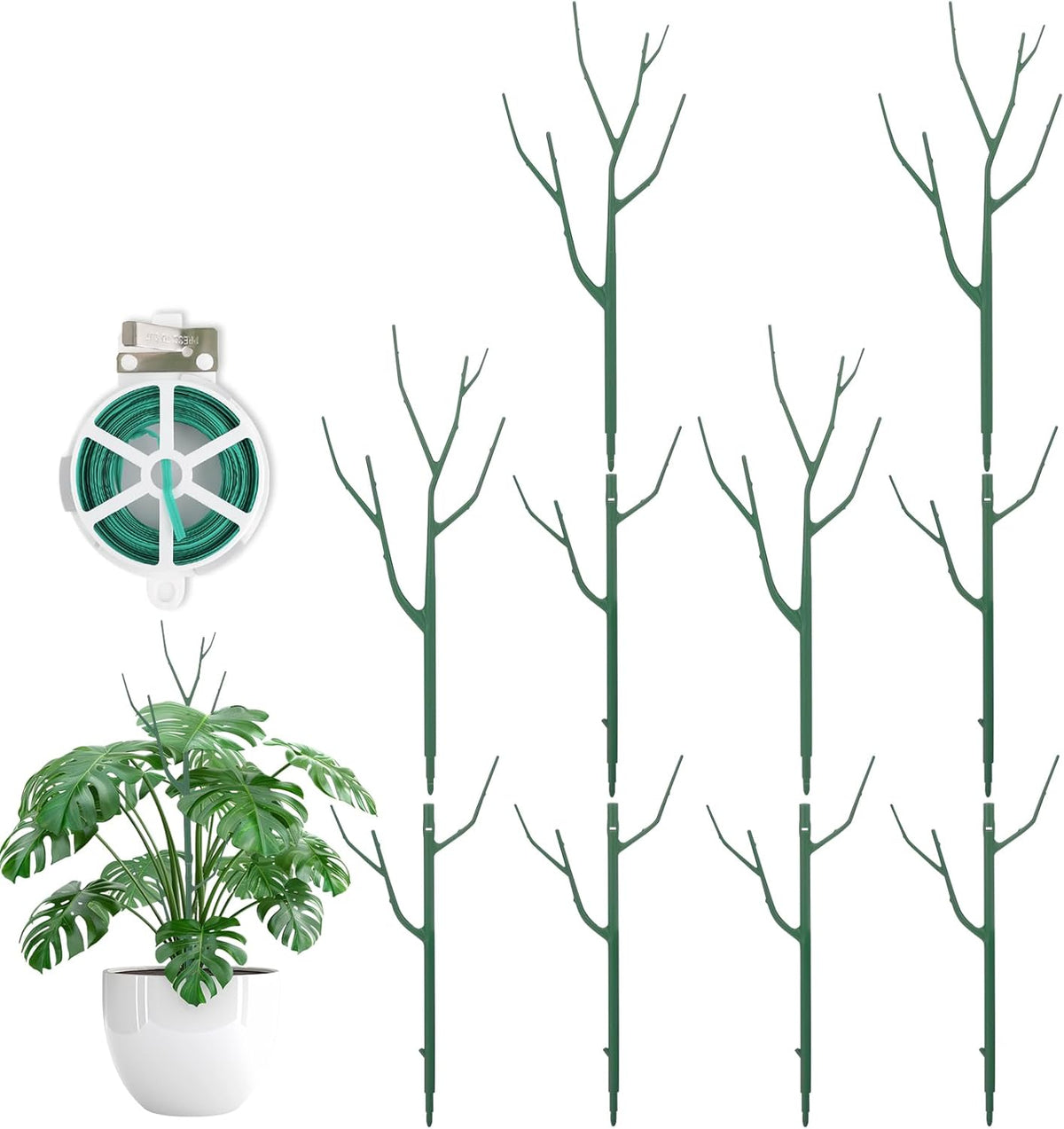 10 Pack Stackable Plant Support Stakes, Climbing Plant Support Structures for Monstera, Pothos