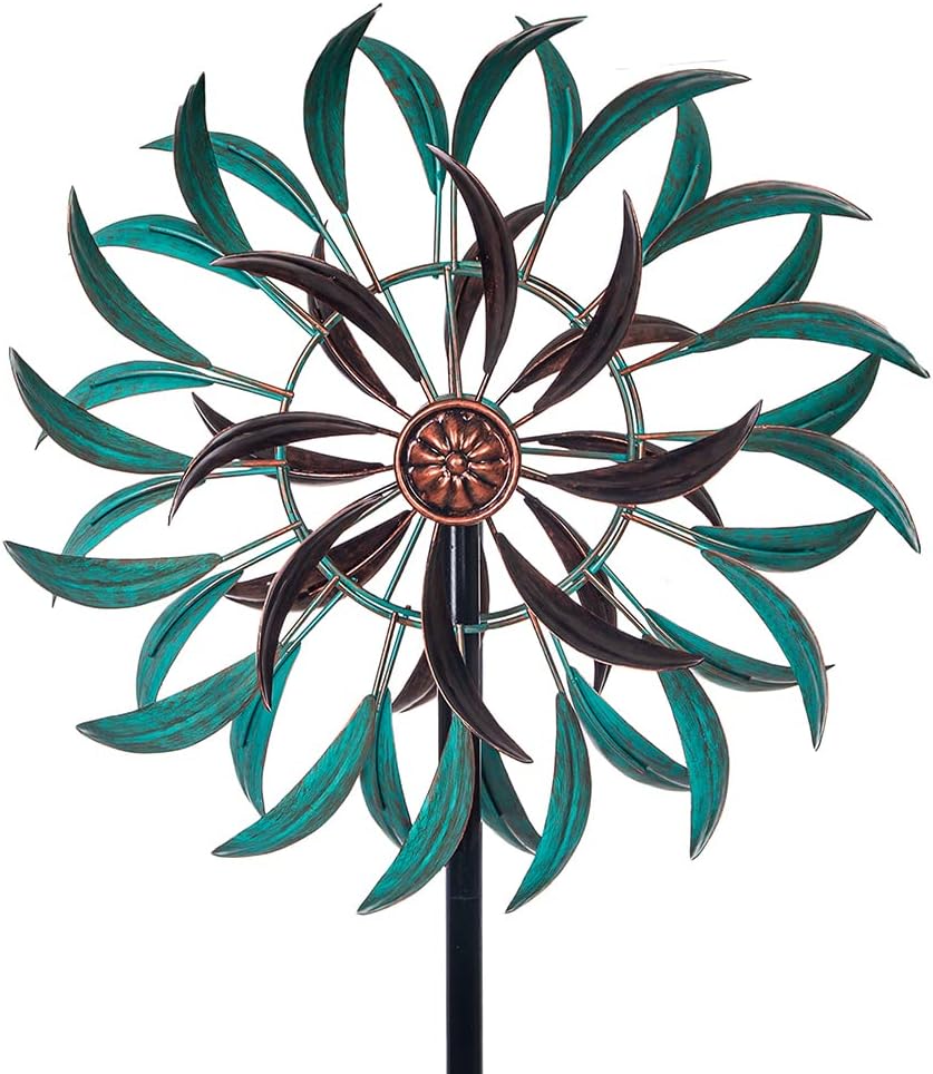 Stargarden Metal Wind Spinner,Two-Way Wind Sculptures,360 Degrees Kinetic Wind Spinners for Yard