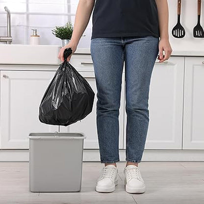 2-4 Gallon Trash Bags, 200 Count Black Garbage bags, Small Trash Can Bin Liners for Bathroom