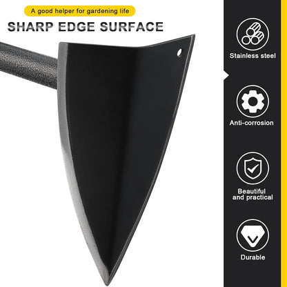 SANDEGOO Hoe Garden Tool,60 Inch Garden Hoe Triangle Gardening Hoe with Sharp Blade for