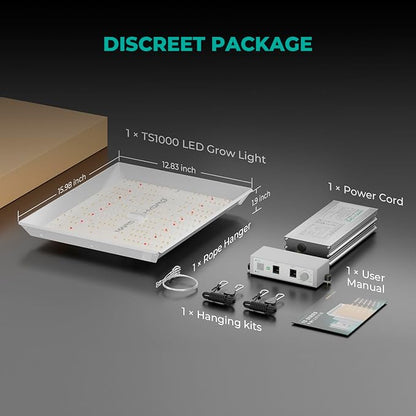 MARS HYDRO TS1000 150W LED Grow Light for Indoor Plants, with Patented Reflector, 5 Levels Dimmable