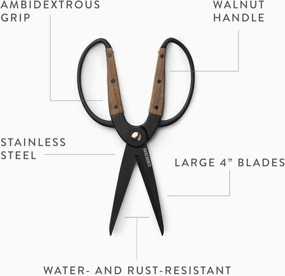 Barebones Garden Scissors - Walnut Scissors - Garden Supplies and Indoor Plant Accessories - Plant