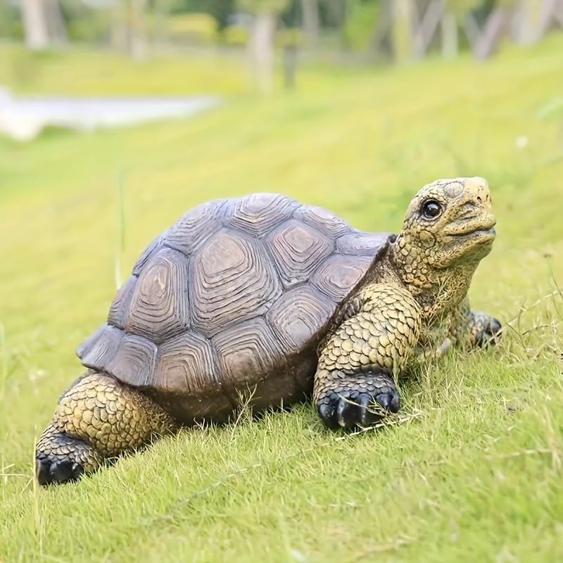 Garden Turtle Statue Decoration, Large Realistic Tortoise Figurine, Outdoor Lawn Ornament Garden