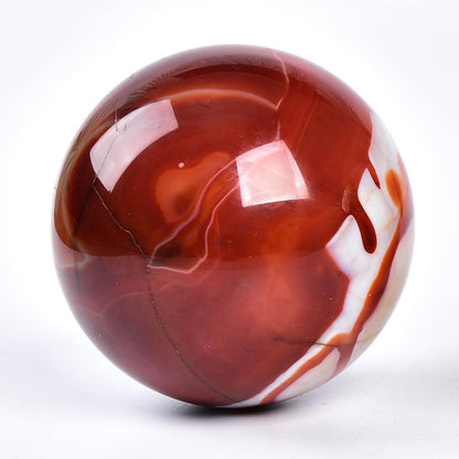 JIC Gem Large Red Agate Crystal Ball 4 inch(100mm) Round Healing Crystals Decorative Sphere with
