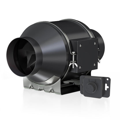 Toolazy Quiet 4" Inline Duct Fan 214 CFM Ventilation Exhaust Fan EC Motor and External 0-100%