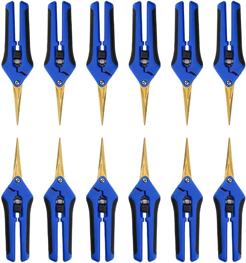 12 Packs Garden Pruning Shears with Curved Blades Trimming Scissors, Gardening Hand Pruning Snips
