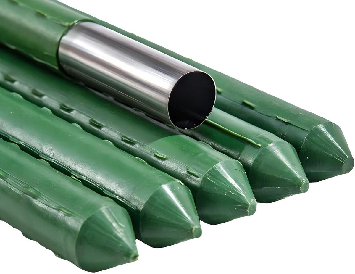 Steel Plant Stakes 4 Feet, Garden Plant Stakes 48 Inch,25 Pack Tomato Stakes for Growing Climbing