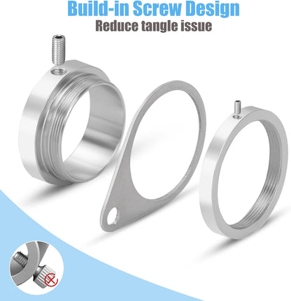 1.5" Flag Pole Rings, 2 Pcs Aluminum Alloy Spinning Flag Pole Ring Clips Swivels, 360° Rotating