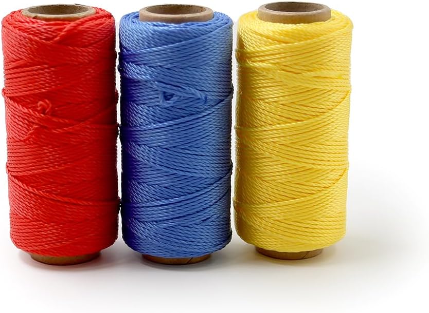 3 Roll Mason Line String – 262ft, 1.3mm Thick Twisted Polypropylene – Durable Construction Twine