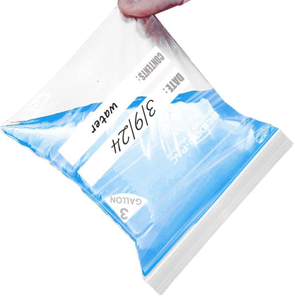 3 Gallon Large Plastic Bags with Zipper Top, | 50 Count | 2 Mil | 16" x 18" | Heavy-Duty Reusable
