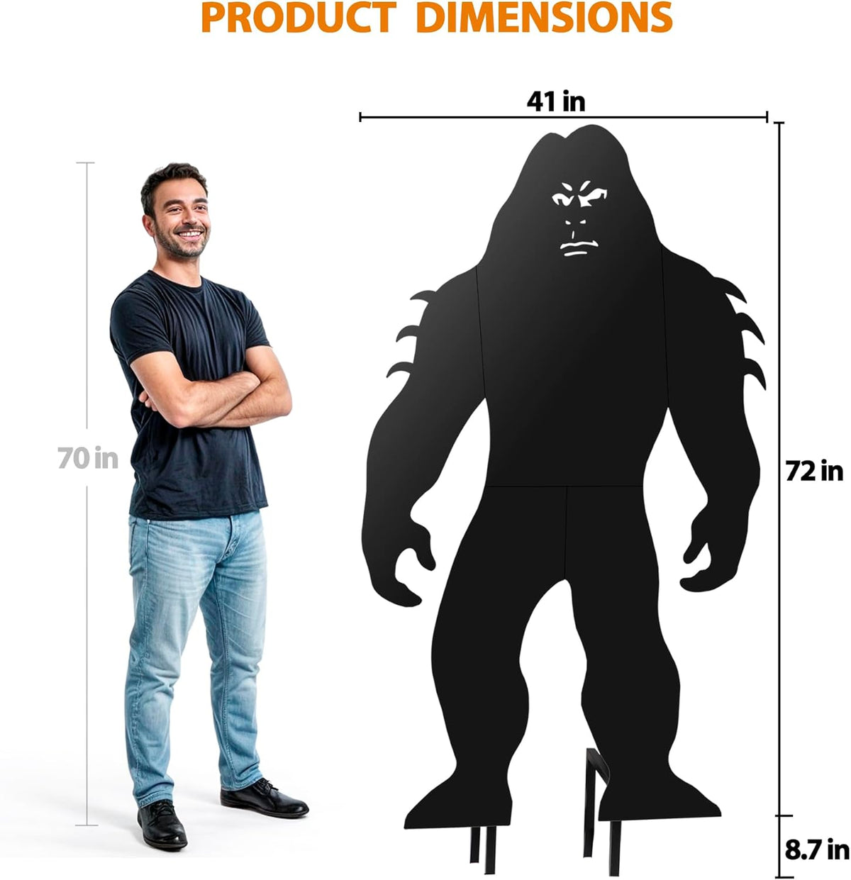 6Ft Tall Bigfoot Metal Outdoor Decor Big Foot Sasquatch Gifts for Men/Women/Dad Unique Bigfoot