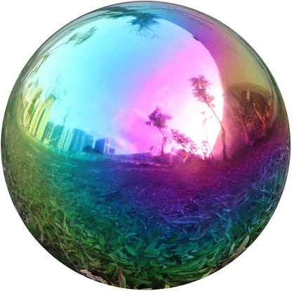 USHome Rainbow Home Garden Gazing Globe Mirror Balls, Polished Stainless Steel Shiny Sphere, Ideal