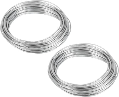 PATIKIL 1.5mm Bonsai Training Wire, 2 Rolls Floral Wire Stems Anodized Aluminum Tree Wire 65.6 Feet