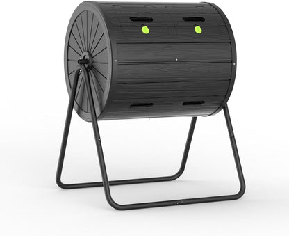 Dual Chamber Tumbling Composter 43 Gallon Large Outdoor Tumbling Composter Efficient Batch