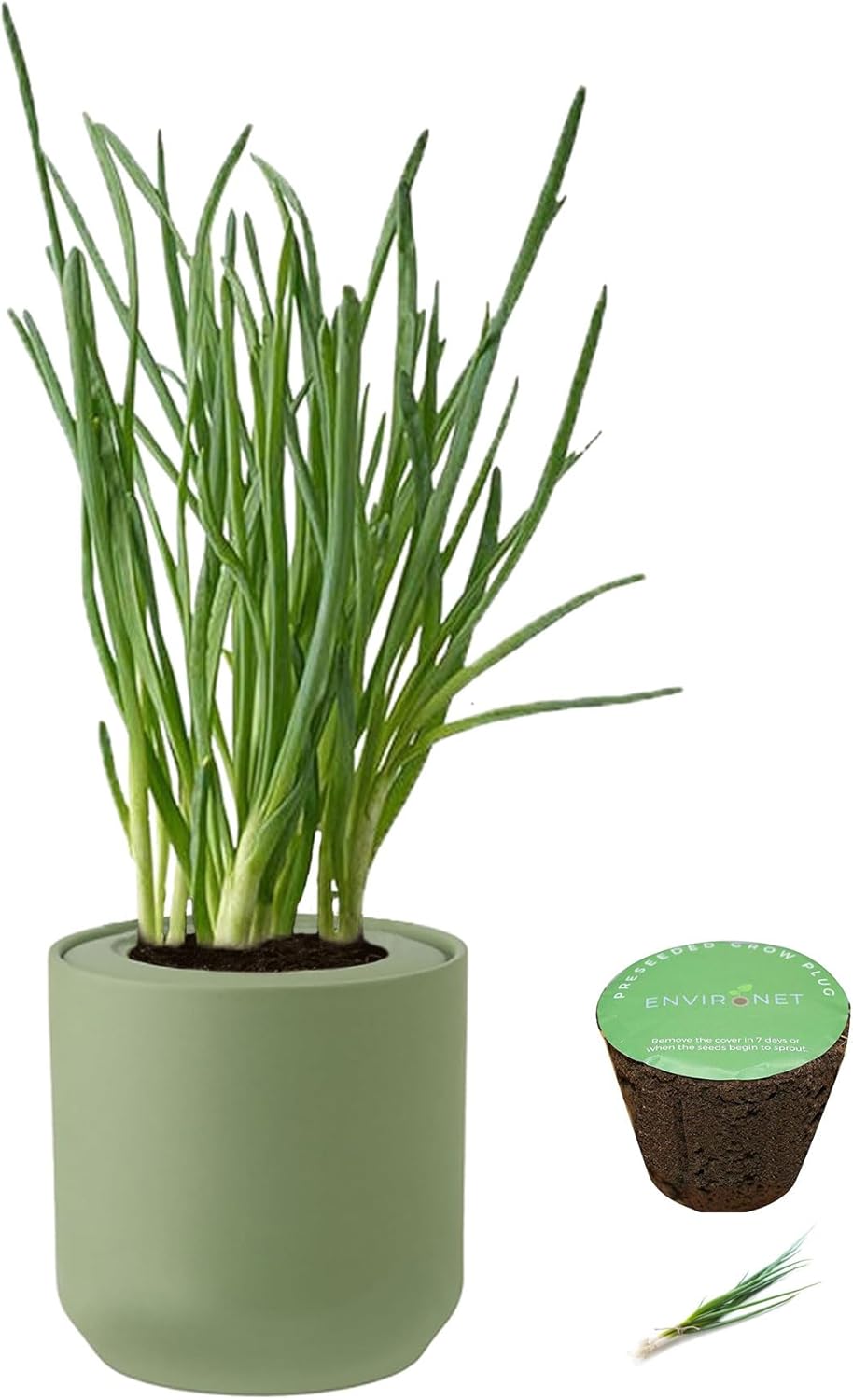 Hydroponic Herb Growing Kit, Self-Watering Kitchen Herb Garden Starter Kit with Green Ceramic Pot