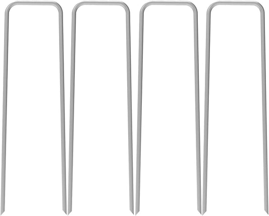 AAGUT 100 Pack 12 Inch Garden Stakes Heavy Duty 11 Gauge Galvanized Steel Landscape Staples Fence