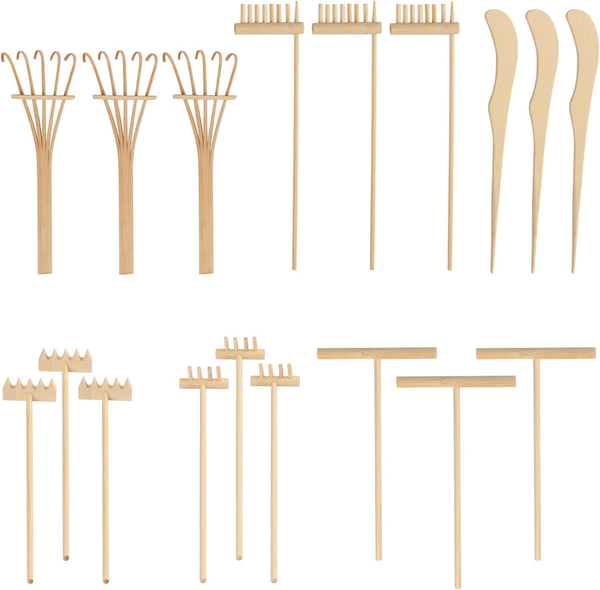 24 PCS DIY Sand Zen Garden Tools, Mini Zen Garden Rake Sets for Serenity and Spiritual Meditation