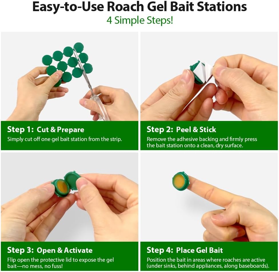 36 Pack Roach Killer Indoor Infestation Roaches Gel Bait Stations, Powerful Cockroach Killer Indoor