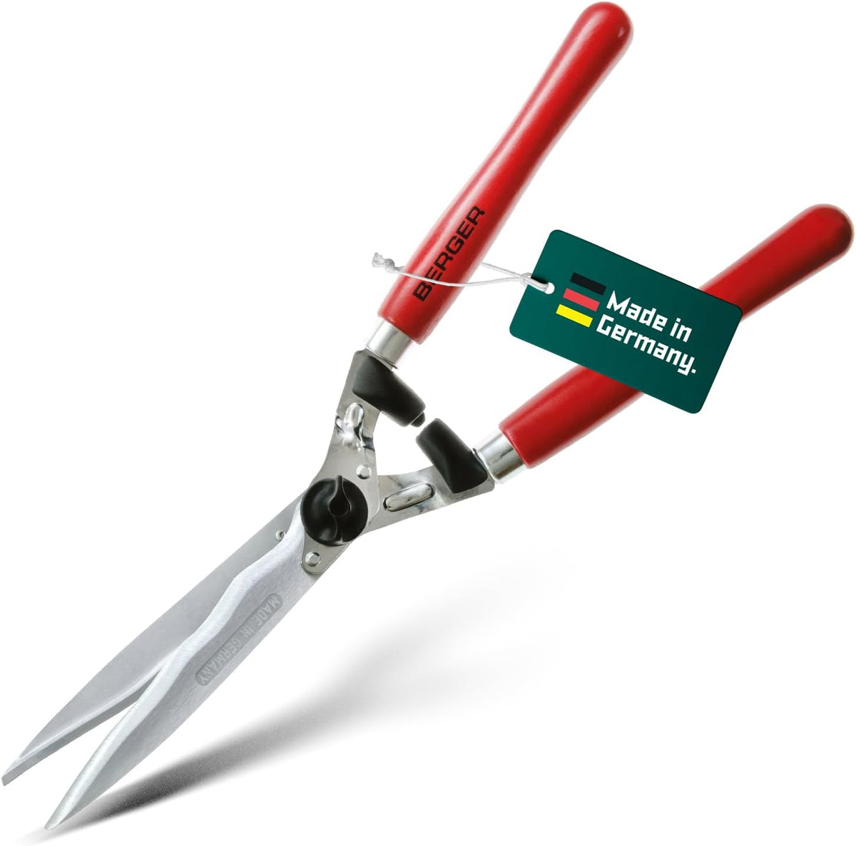 BERGER Professional Hedge Shear, Self-Sharpening 9.45" Steel Blades, Chrome-Plated Wavy Blades, 2
