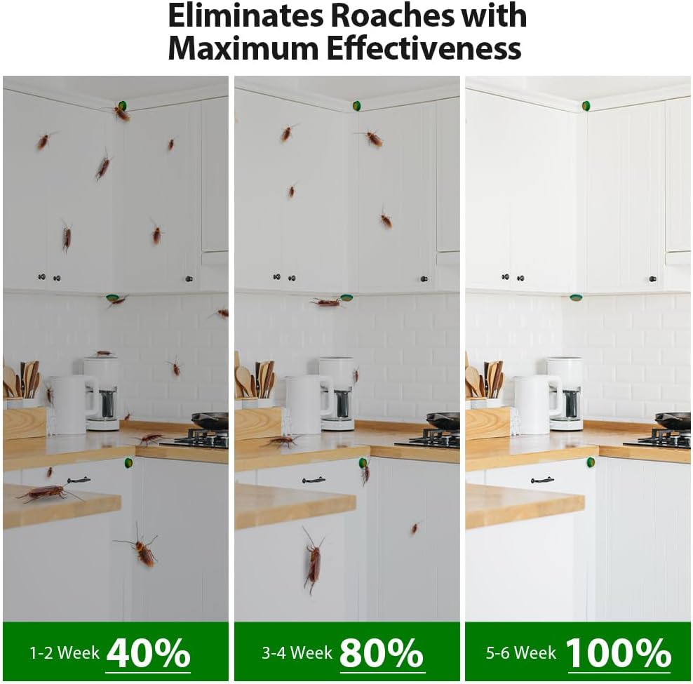 32 Pack Roach Killer Indoor Infestation Roaches Gel Bait Stations, Powerful Cockroach Killer Indoor