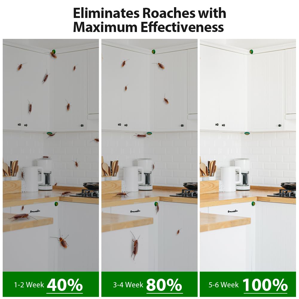 16 Pack Roach Killer Indoor Infestation Roaches Gel Bait Stations, Powerful Cockroach Killer Indoor