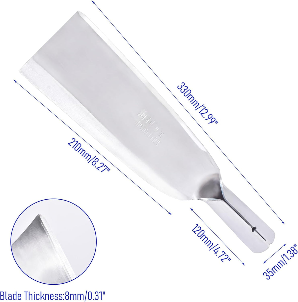 1pce 330mm/12.99in Stainless Steel Billhook Brush Clearing Sickle for Grass,Weeding Tools for